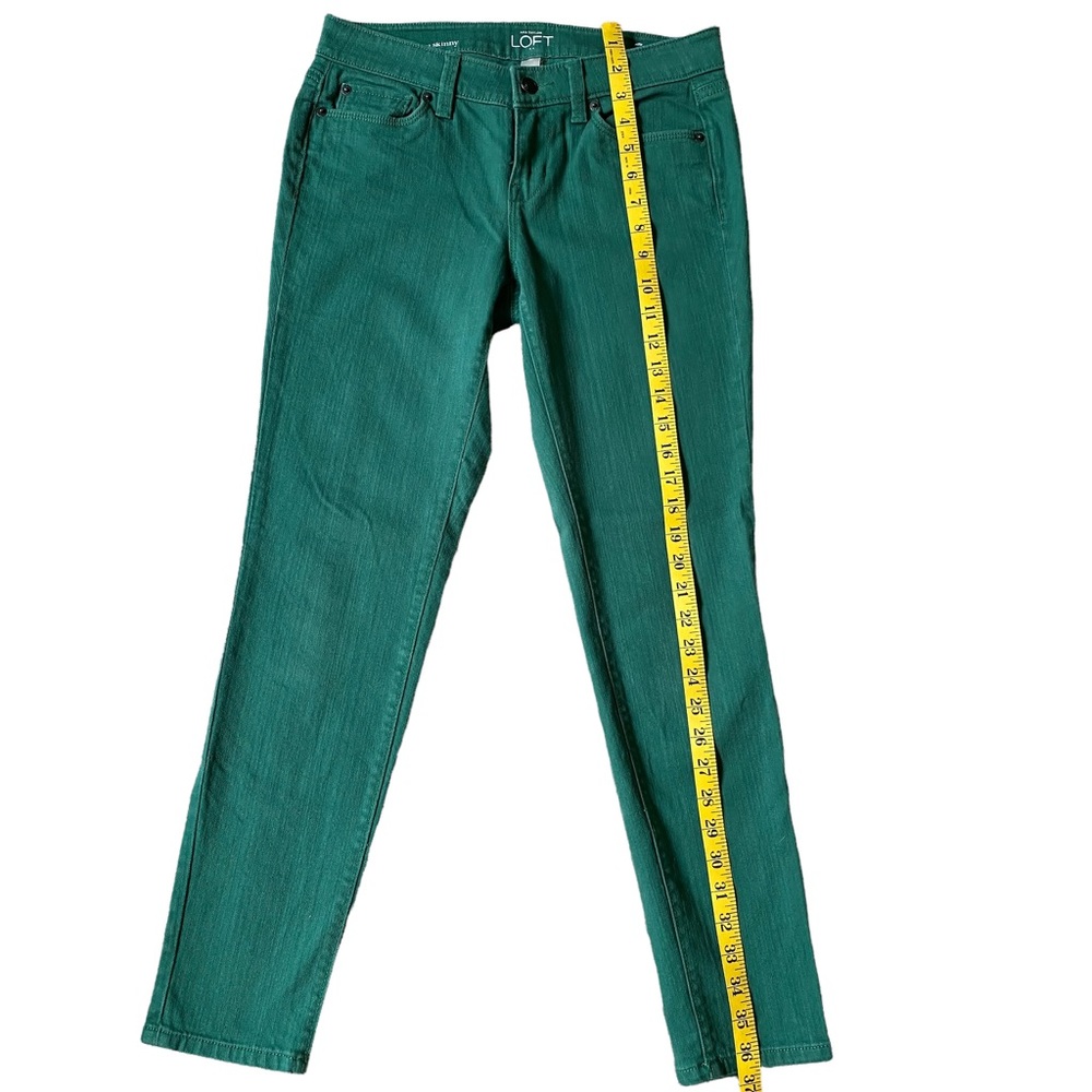 ANN TAYLOR LOFT  | GREEN MODERN SKINNY JEANS  SZ 4P - Picture 7 of 9